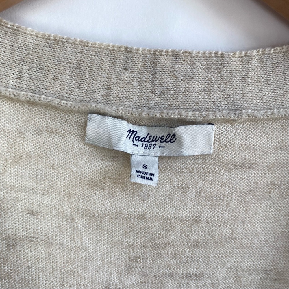 Madewell Tan Button Down Lightweight Cardigan - Picture 4 of 5
